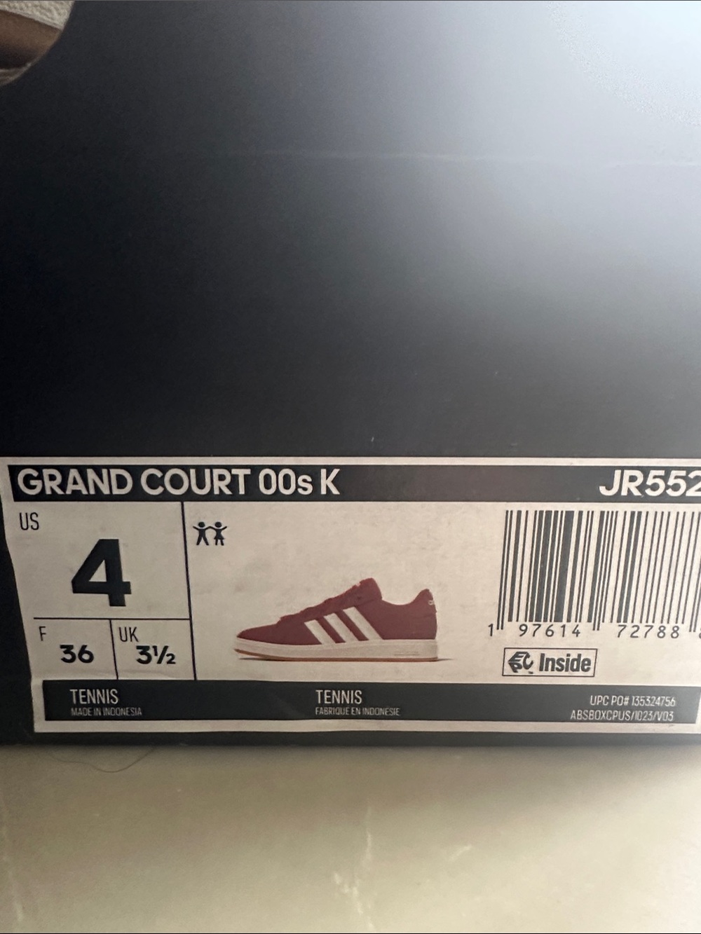 Big Boys Adidas Grand Court 00s K Kids' Sneakers in Red.